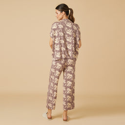 Caftan Top Cropped Pant Set Caftan Top Cropped Pant Set in Driftwood Floral