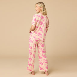 Caftan Top Cropped Pant Set Caftan Top Cropped Pant Set in Fuchsia Floral