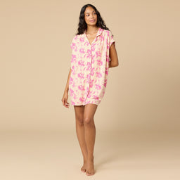 Caftan Mini Sleepshirt Caftan Mini Sleepshirt in Fuchsia Floral