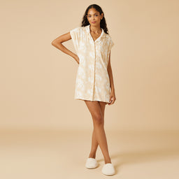 Caftan Mini Sleepshirt Caftan Mini Sleepshirt in Warm Sand Floral