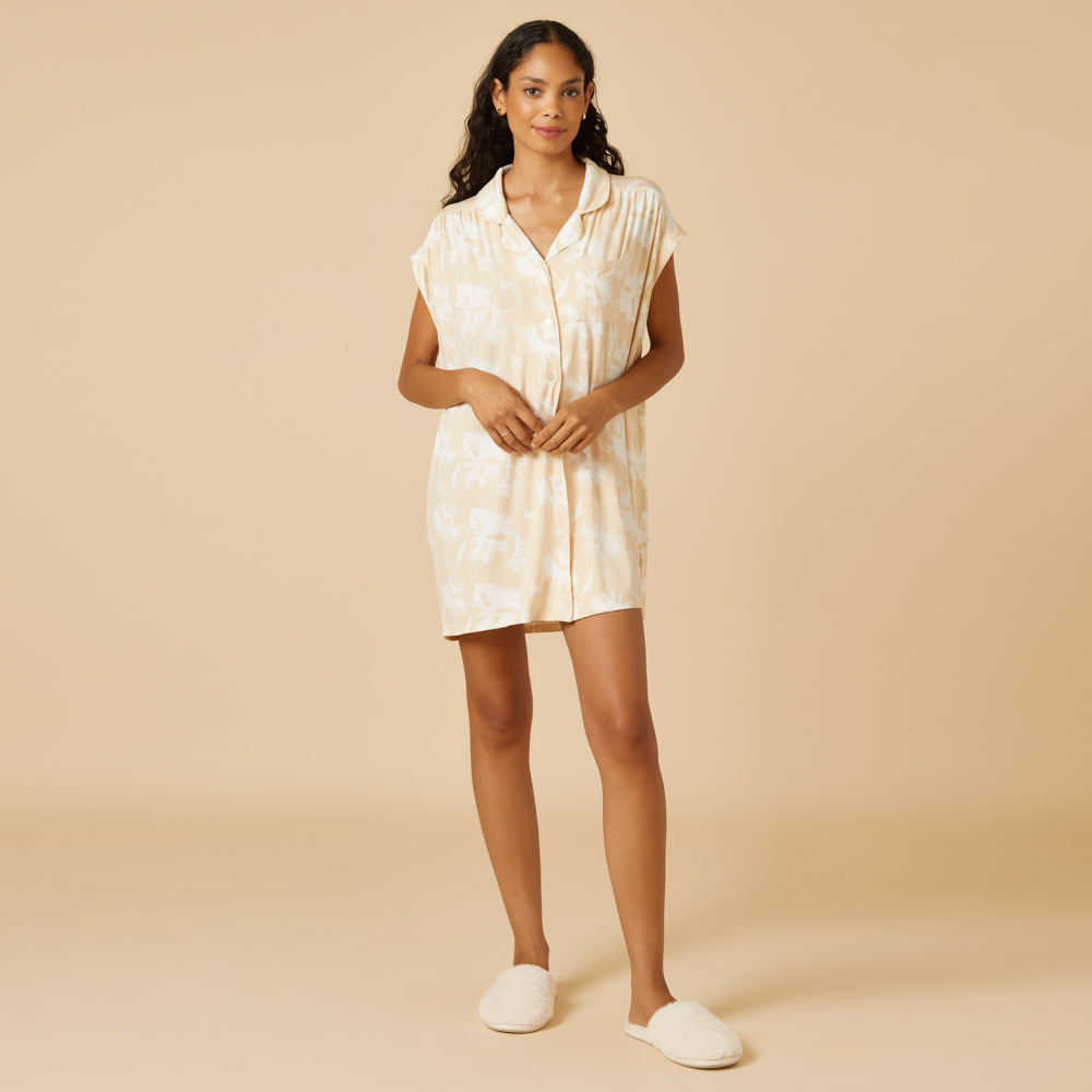 Caftan Mini Sleepshirt Caftan Mini Sleepshirt in Warm Sand Floral