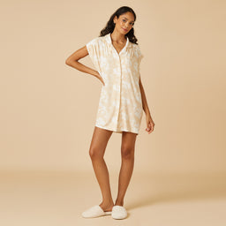Caftan Mini Sleepshirt Caftan Mini Sleepshirt in Warm Sand Floral