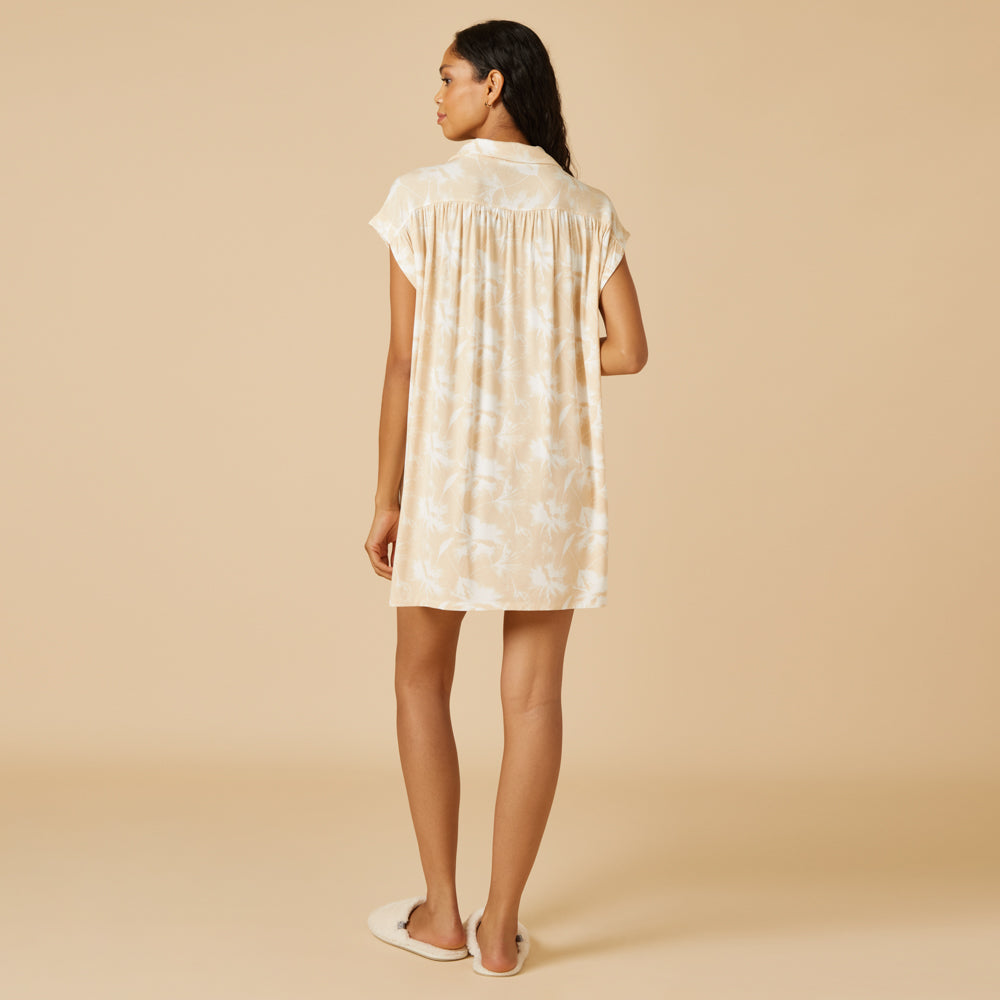 Caftan Mini Sleepshirt Caftan Mini Sleepshirt in Warm Sand Floral