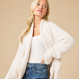 Waffle Marshmallow Cocoon Cardigan Waffle Marshmallow Cocoon Cardigan in Almond