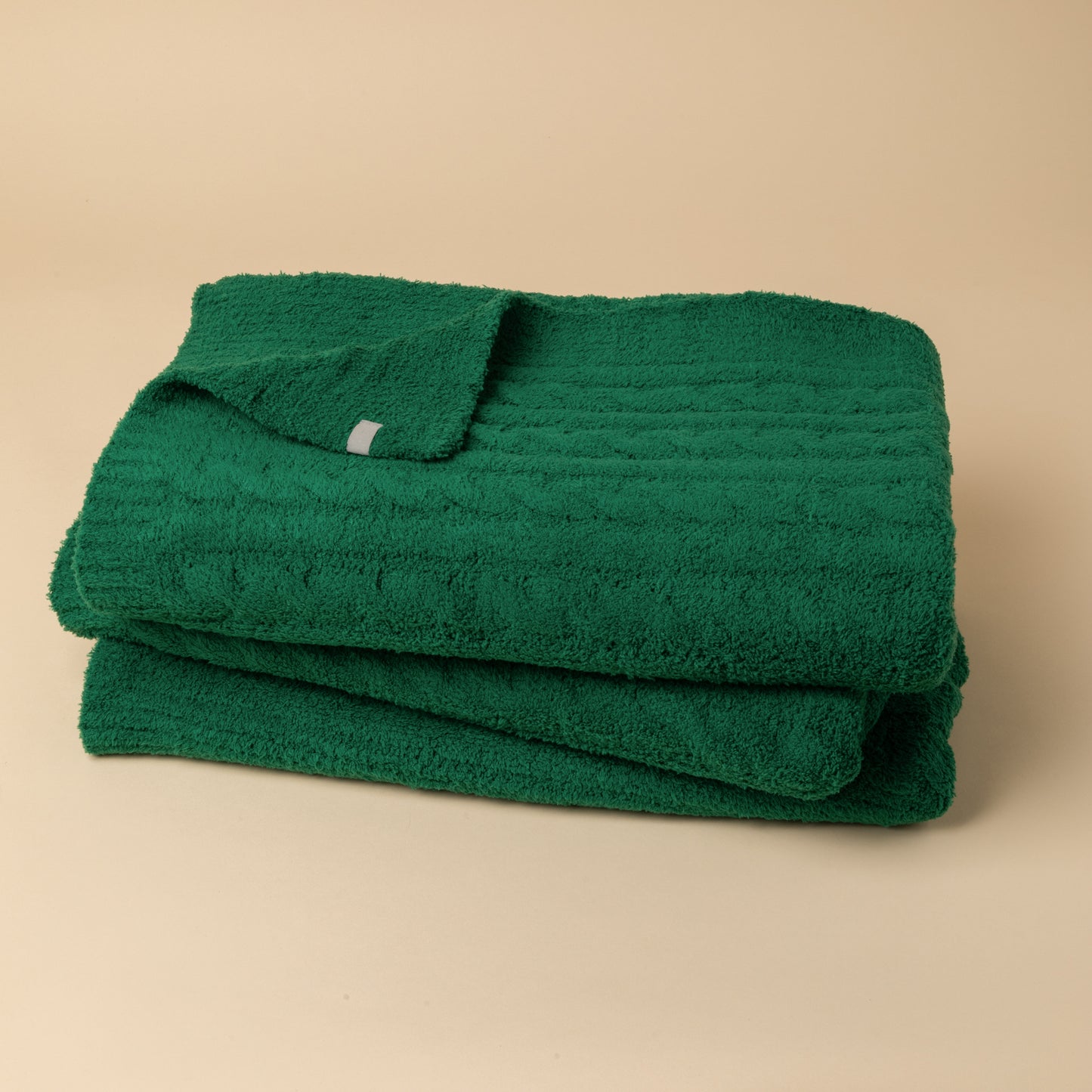 Cable Knit Marshmallow Blanket in Green