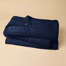 Cable Knit Marshmallow Blanket Cable Knit Marshmallow Blanket in Midnight
