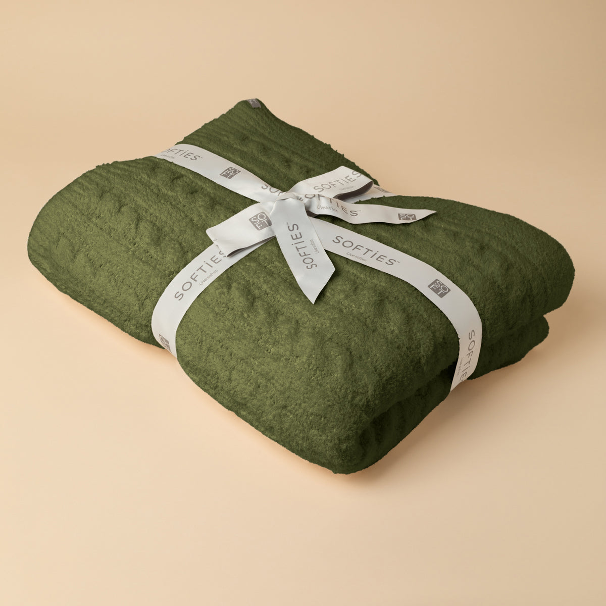Cable Knit Marshmallow Blanket Cable Knit Marshmallow Blanket in Olive