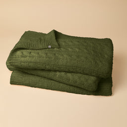 Cable Knit Marshmallow Blanket Cable Knit Marshmallow Blanket in Olive