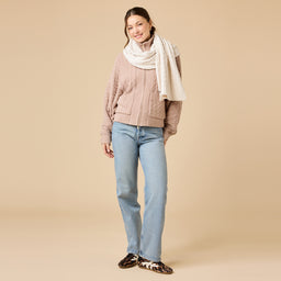 Cable Knit Marshmallow Scarf Cable Knit Marshmallow Scarf in Almond