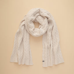 Cable Knit Marshmallow Scarf Cable Knit Marshmallow Scarf in Almond