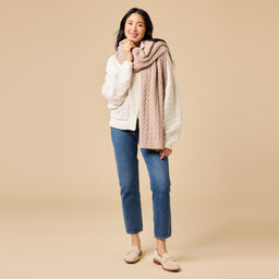 Cable Knit Marshmallow Scarf Cable Knit Marshmallow Scarf in Coco