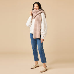 Cable Knit Marshmallow Scarf Cable Knit Marshmallow Scarf in Coco
