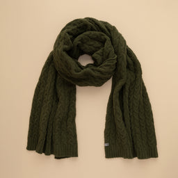Cable Knit Marshmallow Scarf Cable Knit Marshmallow Scarf in Olive