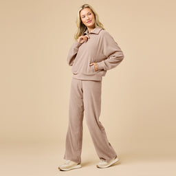 Serenity 1/4 Zip Top with Wide Pant Lounge Set Serenity 1/4 Zip Top with Wide Pant in Coco