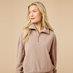 Serenity 1/4 Zip Top with Wide Pant Lounge Set Serenity 1/4 Zip Top with Wide Pant in Coco