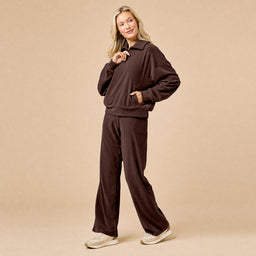 Serenity 1/4 Zip Top with Wide Pant Lounge Set Serenity 1/4 Zip Top with Wide Pant in Espresso