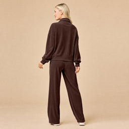 Serenity 1/4 Zip Top with Wide Pant Lounge Set Serenity 1/4 Zip Top with Wide Pant in Espresso