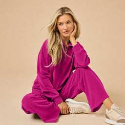 Serenity 1/4 Zip Top with Wide Pant Lounge Set Serenity 1/4 Zip Top with Wide Pant in Magenta