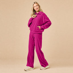 Serenity 1/4 Zip Top with Wide Pant Lounge Set Serenity 1/4 Zip Top with Wide Pant in Magenta