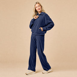 Serenity 1/4 Zip Top with Wide Pant Lounge Set Serenity 1/4 Zip Top with Wide Pant in Midnight