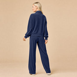 Serenity 1/4 Zip Top with Wide Pant Lounge Set Serenity 1/4 Zip Top with Wide Pant in Midnight