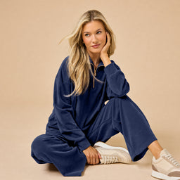 Serenity 1/4 Zip Top with Wide Pant Lounge Set Serenity 1/4 Zip Top with Wide Pant in Midnight