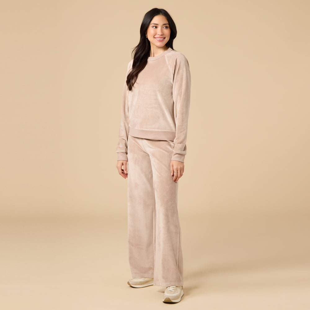 Serenity Raglan Crew with Wide Pant Serenity Raglan Crew with Wide Pant in Coco