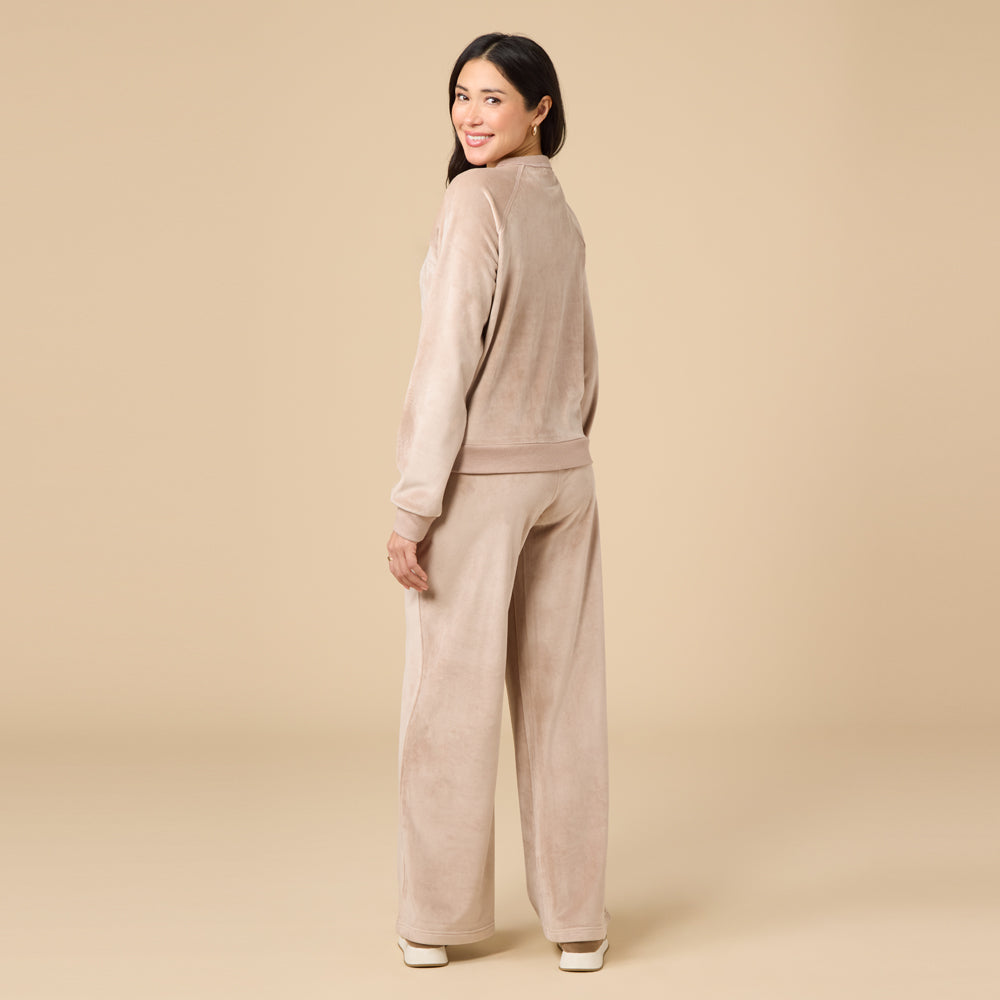 Serenity Raglan Crew with Wide Pant in Coco