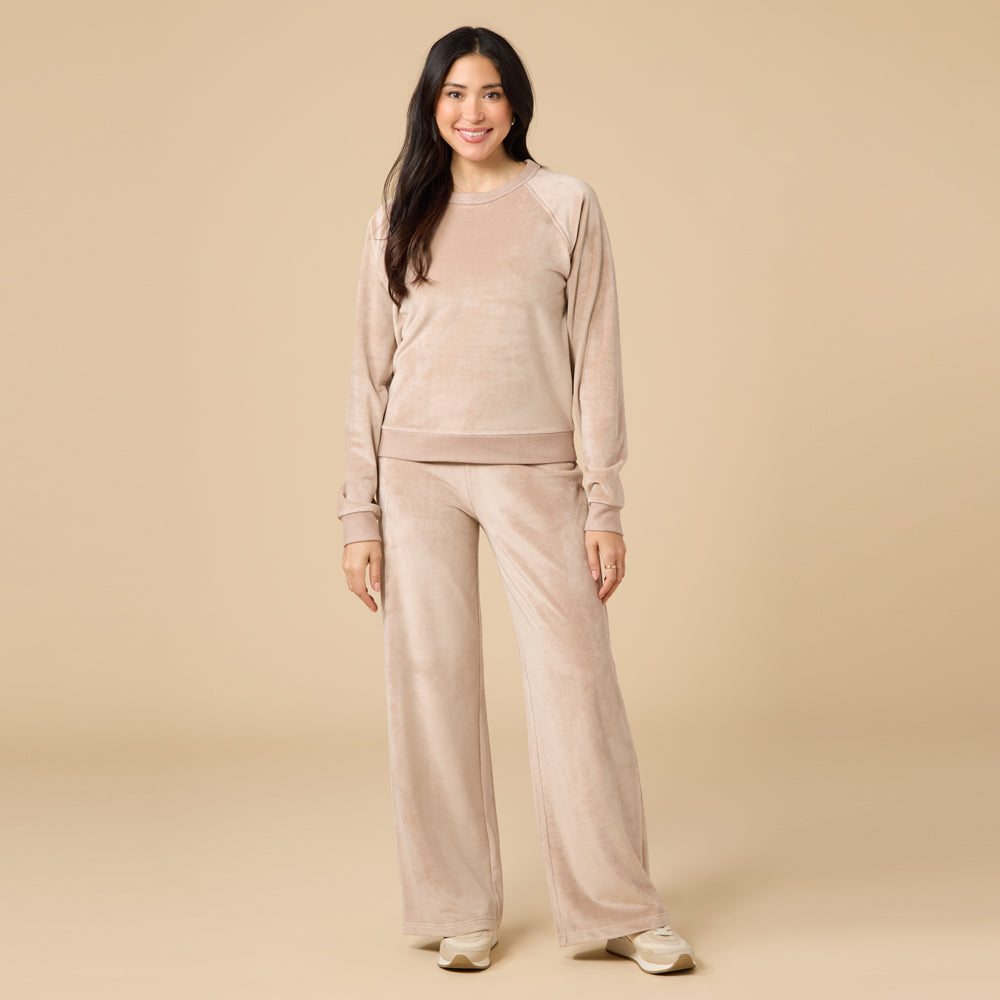 Serenity Raglan Crew with Wide Pant Serenity Raglan Crew with Wide Pant in Coco