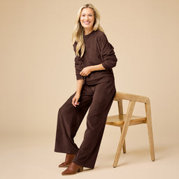 Serenity Raglan Crew with Wide Pant Serenity Raglan Crew with Wide Pant in Espresso