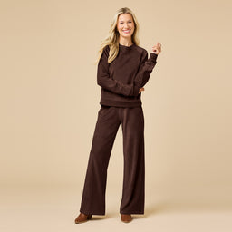 Serenity Raglan Crew with Wide Pant Serenity Raglan Crew with Wide Pant in Espresso