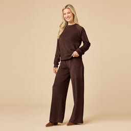 Serenity Raglan Crew with Wide Pant Serenity Raglan Crew with Wide Pant in Espresso