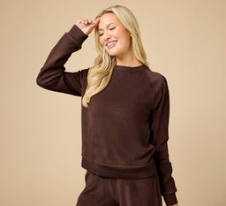 Serenity Raglan Crew with Wide Pant Serenity Raglan Crew with Wide Pant in Espresso