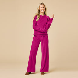 Serenity Raglan Crew with Wide Pant Serenity Raglan Crew with Wide Pant in Magenta