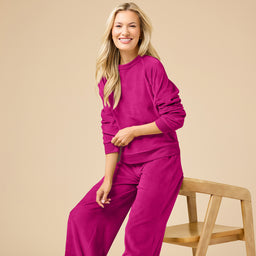 Serenity Raglan Crew with Wide Pant Serenity Raglan Crew with Wide Pant in Magenta