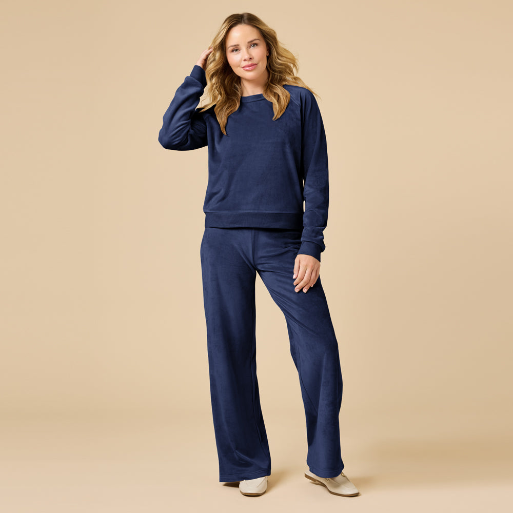 Serenity Raglan Crew with Wide Pant in Midnight