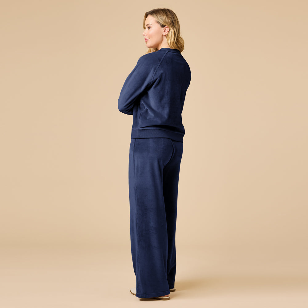 Serenity Raglan Crew with Wide Pant in Midnight
