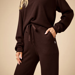 AirThermal Knit V-Neck with Raw Hem and Long Pant AirThermal Knit V-Neck with Raw Hem and Long Pant in Espresso