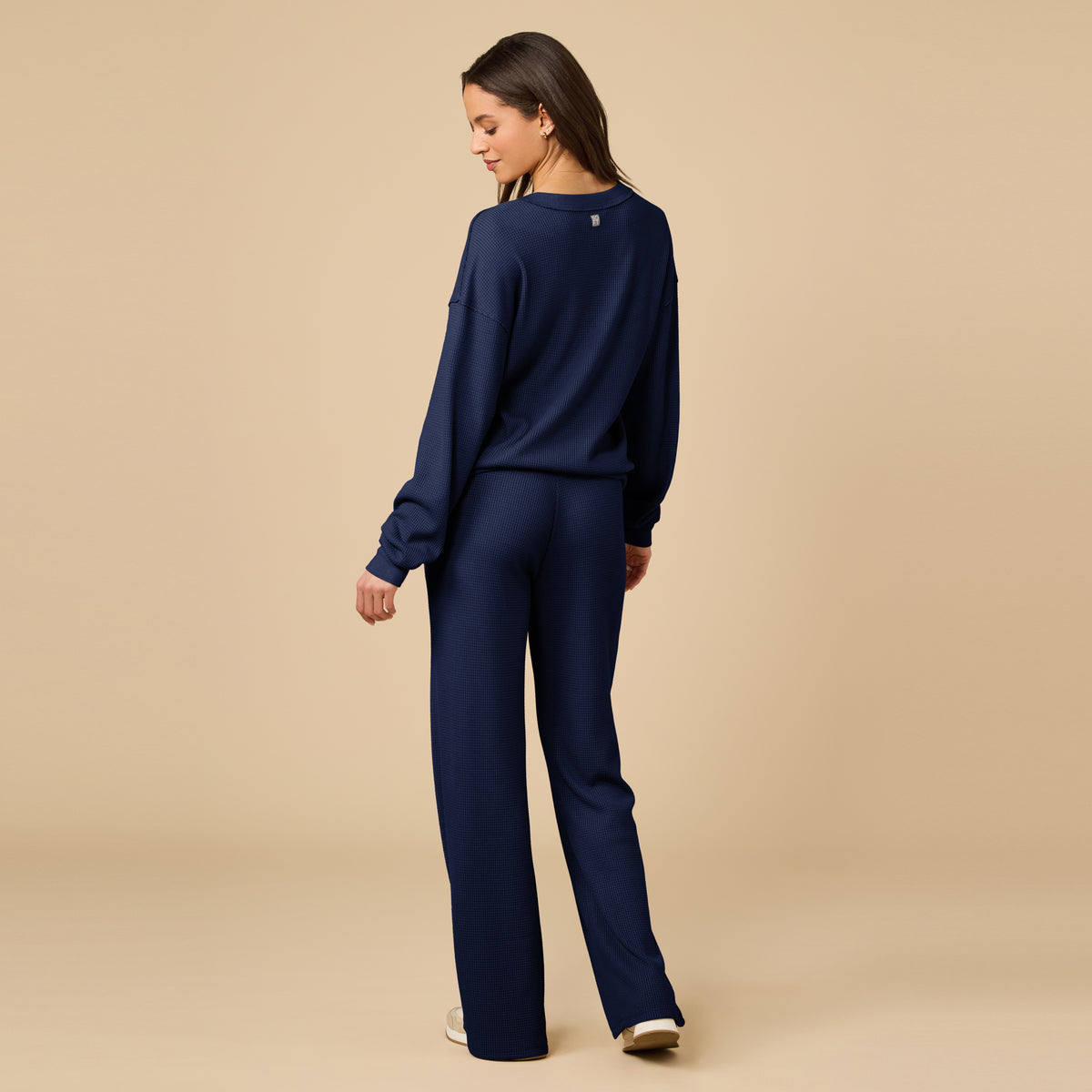 AirThermal Knit V-Neck with Raw Hem and Long Pant AirThermal Knit V-Neck with Raw Hem and Long Pant in Midnight