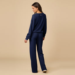 AirThermal Knit V-Neck with Raw Hem and Long Pant AirThermal Knit V-Neck with Raw Hem and Long Pant in Midnight