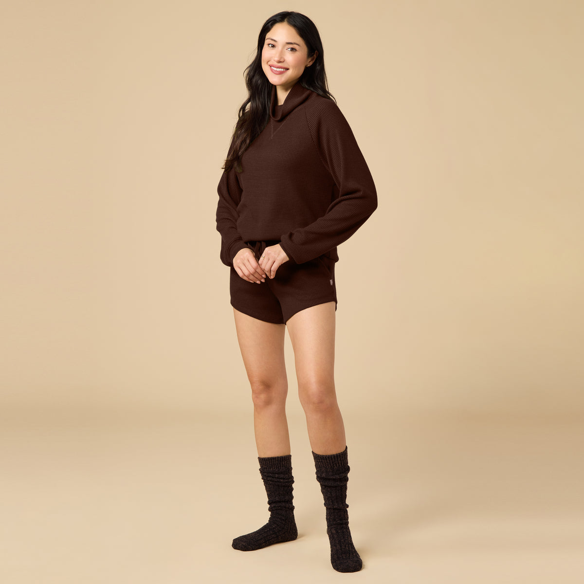 AirThermal Knit Mock Neck with Short AirThermal Knit Mock Neck with Short in Espresso