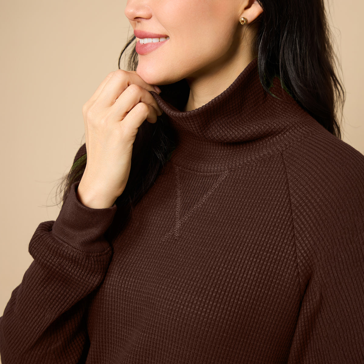 AirThermal Knit Mock Neck with Short AirThermal Knit Mock Neck with Short in Espresso