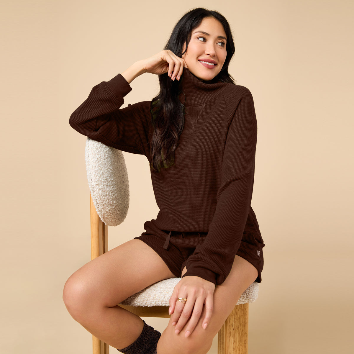 AirThermal Knit Mock Neck with Short AirThermal Knit Mock Neck with Short in Espresso
