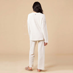 AirThermal Knit Henley Button Top with Crop Pant AirThermal Knit Henley Button Top with Pant in Almond
