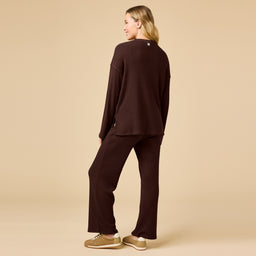 AirThermal Knit Henley Button Top with Crop Pant AirThermal Knit Henley Button Top with Pant in Espresso