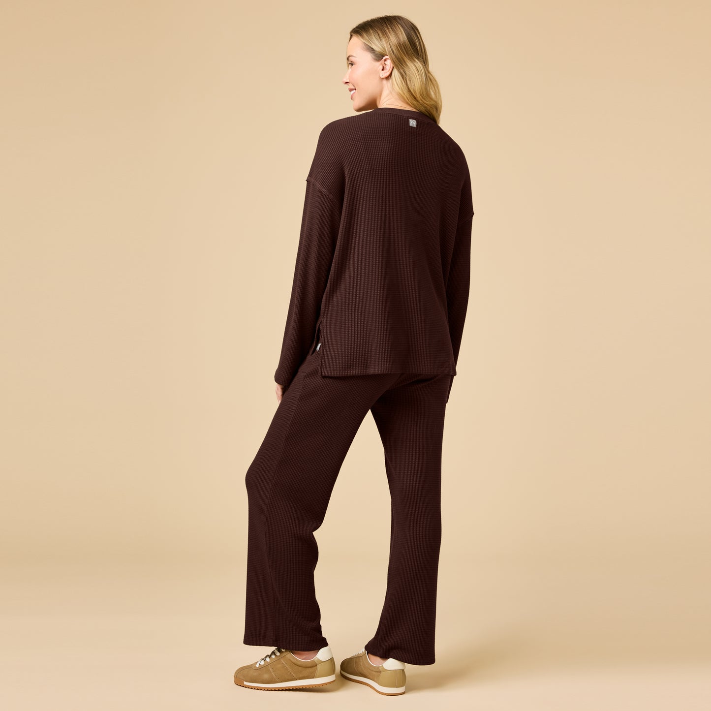 AirThermal Knit Henley Button Top with Pant in Espresso