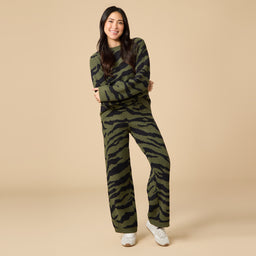 Zebra Marshmallow Crew Neck with Long Pant Zebra Marshmallow Crew Neck with Long Pant in Zebra Olive