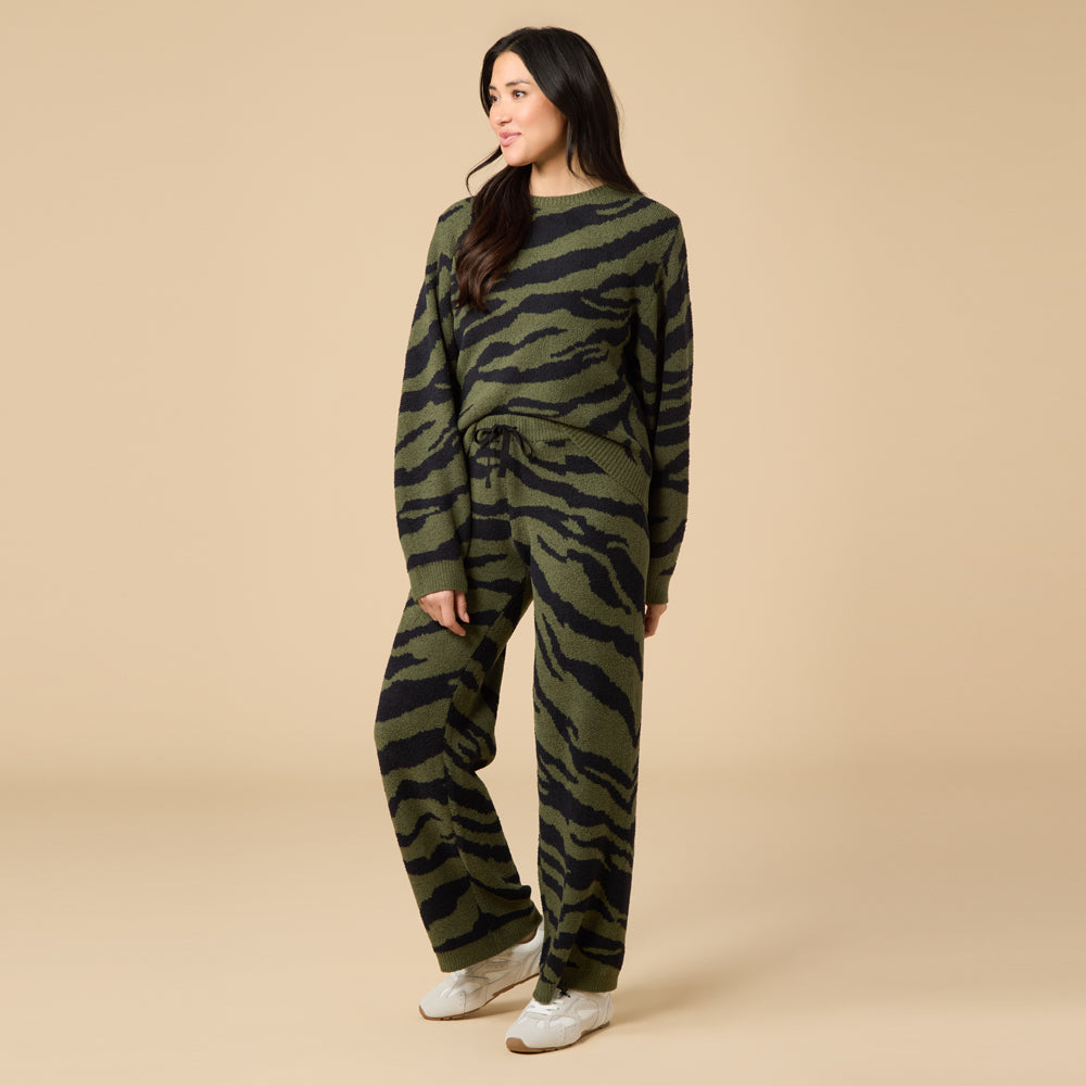 Zebra Marshmallow Crew Neck with Long Pant Zebra Marshmallow Crew Neck with Long Pant in Zebra Olive