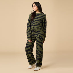 Zebra Marshmallow Crew Neck with Long Pant Zebra Marshmallow Crew Neck with Long Pant in Zebra Olive