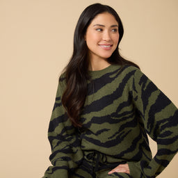 Zebra Marshmallow Crew Neck with Long Pant Zebra Marshmallow Crew Neck with Long Pant in Zebra Olive